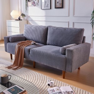 XIZZI Modern Compact 2-Seater Sofa for Small Spaces - Soft Polyester Fabric, Sponge & Plush Filling, Solid Wood Frame Loveseat in Multiple Colors - 1 of 4