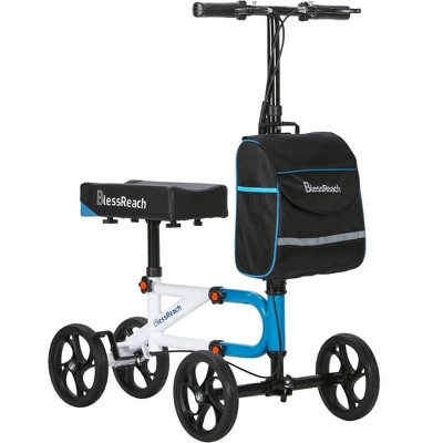 Lycvki Steel Foldable Knee Walker for Foot Injuries Adult Best Crutches Alternative