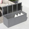 Gulches 112 Gallon Outdoor Wooden Deck Box, Solid Wood Storage Box with Seat & Table Top for Patio Cushions Pool Toys Garden Tools - 3 of 4