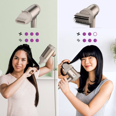 Shark Hyper Air Ionic Hair Dryer with IQ 2-in-1 Concentrator and Styling Brush Attachment - Beige