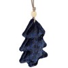 Northlight 4 Blue and Black Cheetah Print Velvet Tree Christmas Ornament