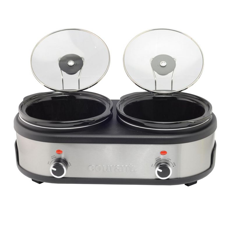 Courant 2.5 QT Each Pot (Total of 5 QT) Double Slow Cooker - Stainless Steel, 2 of 9