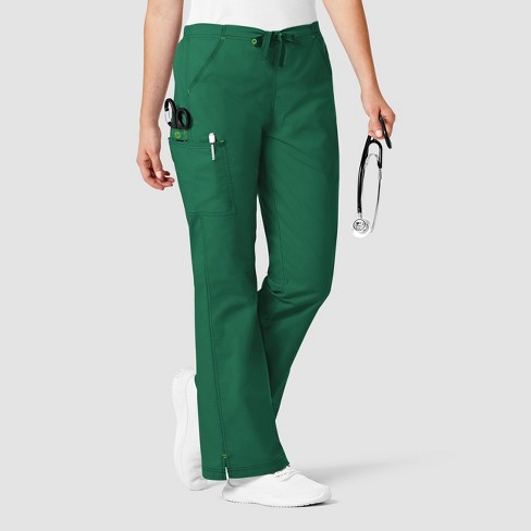 Wink Grace - Women's Flare Leg Cargo Scrub Pant, Green Apple, Xxs : Target