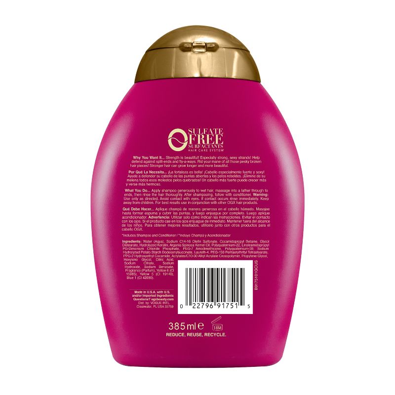 OGX Anti-Breakage + Keratin Oil Fortifying Anti-Frizz Shampoo for Damaged Hair &#38; Split Ends - 13 fl oz, 4 of 5