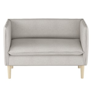 French Seam Settee Aiden Platinum with Natural Legs - Project 62 , Aiden White