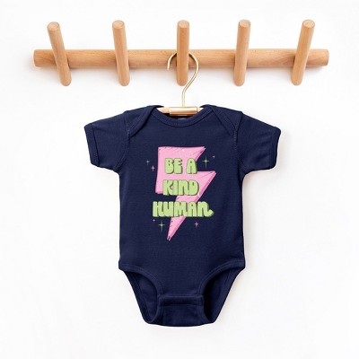 The Juniper Shop Be A Kind Human Lightning Bolt Baby Bodysuit