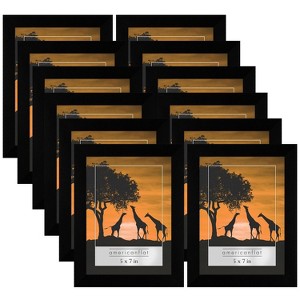 Americanflat 12 Pack of Black Picture Frames with plexiglass - Horizontal and Vertical Formats for Wall and Tabletop - 1 of 4