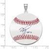 Black Bow Jewelry Sterling Silver Mike Piazza Signature LG Enamel Baseball Pendant - 4 of 4