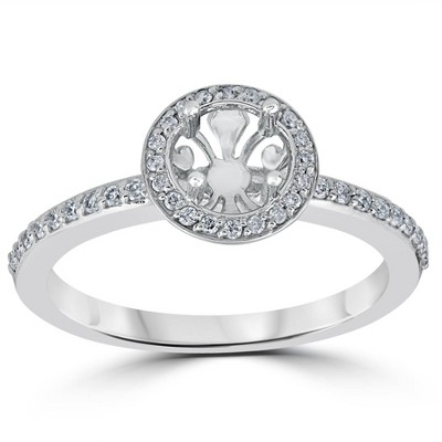 Pompeii3 1/3ct Diamond Engagement Ring Semi Mount 14K White Gold