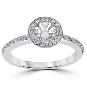 Pompeii3 1/3ct Diamond Engagement Ring Semi Mount 14K White Gold - 1 of 3