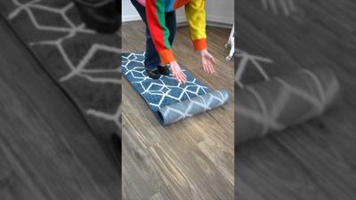 Modern Geometric Gray and White Synthetic Area Rug