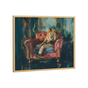 Kate & Laurel All Things Decor 20"x16" Gallery Lion Portrait in Rich Jewel Tones Print by The Creative Bunch Studio Gold - 1 of 4