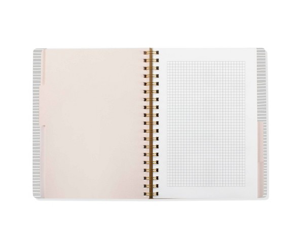 Faux Leather Multi-ruled Journal with Dividers and Pocket Black- Fringe