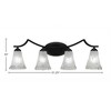 Toltec Lighting Zilo 4 - Light Vanity in  Matte Black with 5.5" Fluted Frosted Crystal Shade - 2 of 2