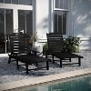 Merrick Lane Gaylord Set of 2 Adjustable Adirondack Loungers with Cup Holders- All-Weather Indoor/Outdoor HDPE Lounge Chairs - 2 of 4