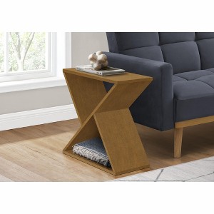 Sapphtopaz Modern Narrow End Table with Slanted Cubby Storage 2-Tier Side Table with X-Cross Design Accent Coffee Table for Living Room,Bedroom - 1 of 4