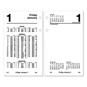 Financial Desk Calendar Refill, 3.5 x 6, White Sheets, 12-Month (Jan to Dec): 2025 - 1 of 3