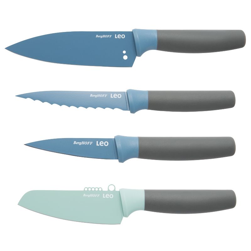 BergHOFF Leo 4Pc Kitchen Knife Set, Stainless Steel, Sharp Blade, Blue, 1 of 17