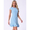 Allegra K Women's Cap Sleeves Round Neck Tiered Ruffled Hem Midi Dress - 2 of 4