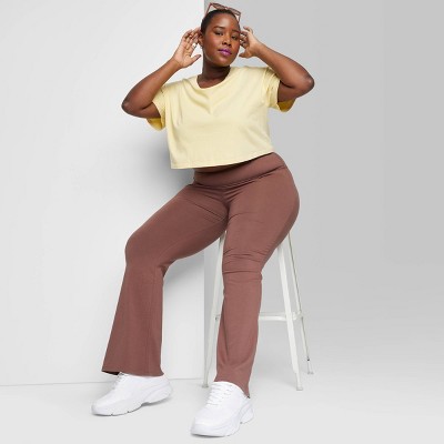 Women's High-waisted Flare Leggings - Wild Fable™ Brown 2x : Target