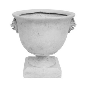 Gulches 30 Qt Medium Antique White Indoor Magnesium Oxide Handmade Garden Urn Planter with Drainage Hole (12 in L x14 in W x13 in H) 1-Pack - 1 of 4