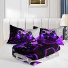 Boy's 3D Game Controller Geometric Bedding Set, Modern Purple Graffiti Style, Three-Piece Set - 4 of 4