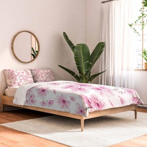 Deny Designs Melly Terpening Cherry Blossom In White Queen/Full Comforter and Sham Set (2-3pc Set) - 1 of 4
