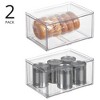 mDesign Plastic Wide Stackable Kitchen Storage Organizer, Drawer, 2 Pack, Clear - 2 of 4