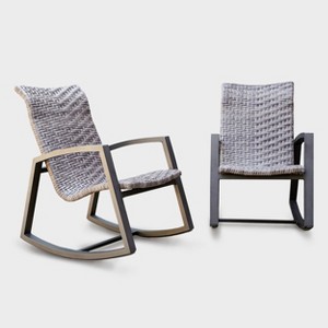 Leisure Made 2pc Marion Wicker Rocking Chairs - 1 of 4