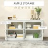 Sideboard Buffet Cabinet, Glass Door Credenza Bar Cabinet with Adjustable Shelf - 4 of 4