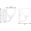 Progress Lighting Heart 1-Light Bath Bracket, Ceramic, Brushed Nickel, Etched Glass Shade - 3 of 4
