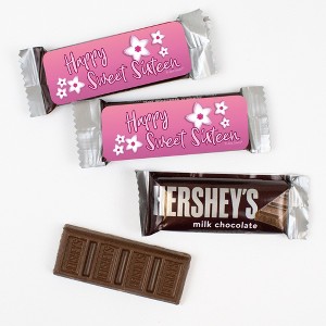44 Pcs Bulk Sweet 16 Birthday Candy Hershey's Snack Size Chocolate Bar Party Favors (19.8 oz, Approx. 44 Pcs) - Flowers - 1 of 2