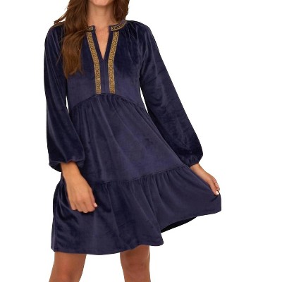 Women's Tiered Velvet Dress - Cabana Life