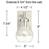 Possini Euro Design Danvers Modern Wall Light Sconces Set of 2 Brushed Nickel Hardwire 5" Fixture for Bathroom Vanity Hallway - 4 of 4
