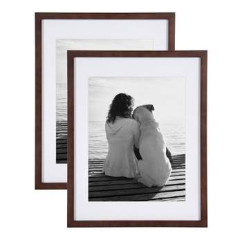 DesignOvation Gallery 14x18 matted to 11x14 Wood Picture Frame, Set of 2