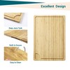 Extra Large Bamboo Cutting Board, Reversible Chopping Board with Deep Juice Groove and Handles, Pre-oiled Butcher Block Cutting Board - 4 of 4