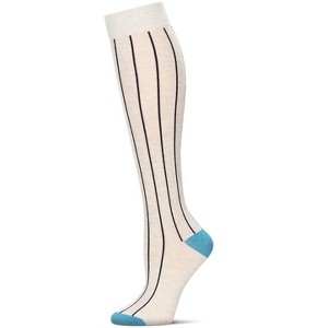 Memoi Hot Pinstripe Cotton Blend Knee High Sock - 1 of 3