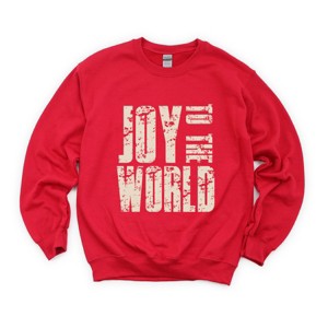 Joy To The World Block Distressed - Women's Graphic Sweatshirt - 1 of 4
