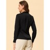 INSPIRE CHIC Women's V Neck Decor Button Pleated Solid Office Long Sleeve Shirt - 4 of 4