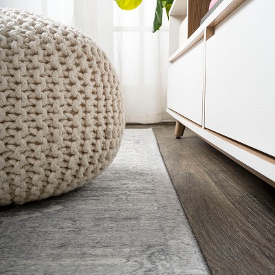 Light Gray Synthetic Reversible Rectangular Area Rug 5x8 Feet