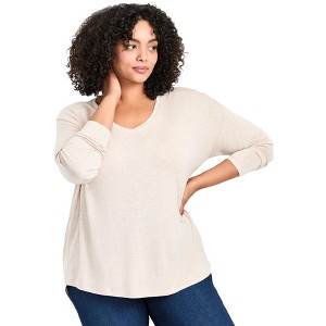 Avenue Women's Plus Size Taya Essential Top - 1 of 4