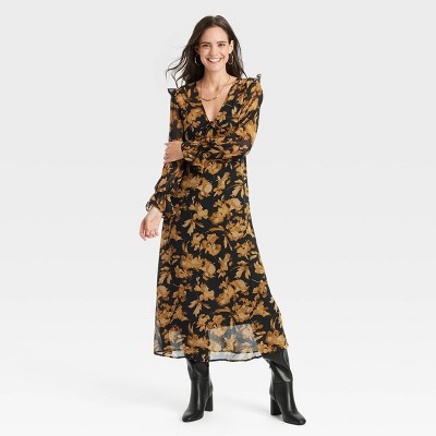 Women's Long Sleeve Sheer Maxi Dress - A New Day™