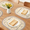 REGALWOVEN Placemats Set of 6 Leather Placemats for Kitchen Dining Table Decor Wipeable Floral Table Mat - 2 of 4