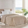 Plazatex Striata Lined Oversized All Season 100% Polyester Blanket Queen Taupe - 2 of 4
