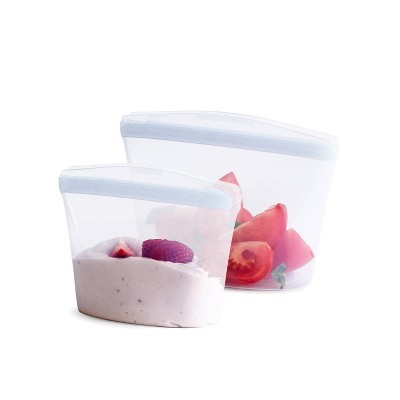 Stasher Reusable Silicone Food Storage Bowls Set - Clear - 1 & 2 Cup/2pk