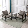 Faux Leather Accent Chair With Extra-Thick Padded Backrest And Seat, Black Powder Coated Metal Frame,265lbs Load Capacity Single Sofa - 2 of 4