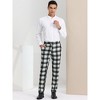 INSPIRE CHIC Men's Regular Fit Flat Front Classic Plaid Suit Pants - 3 of 4