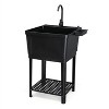 winado Plastic Utility Sink Freestanding With Storage Shelf in Black - 2 of 4