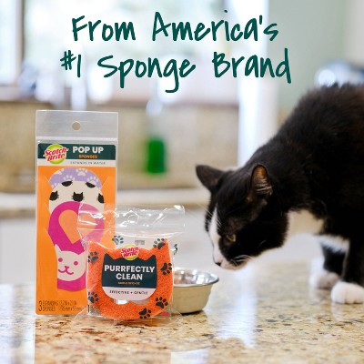 Scotch-Brite Purrfectly Clean Cat Sponge: Cellulose Material, Cleaning Tools and Accessories