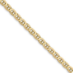 Black Bow Jewelry 3mm 14k Yellow Gold Solid Concave Anchor Chain Necklace - 1 of 4
